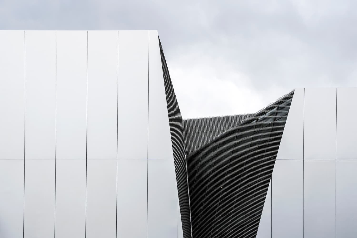 Aluminium and metal-mesh facade of the Sumida Hokusai Museum in Tokyo
