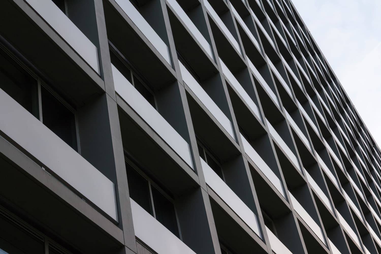 Exterior of a residential apartment complex in a city